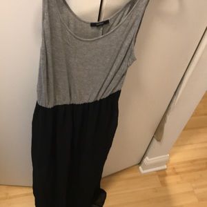 Maxi dress with sheer overlay